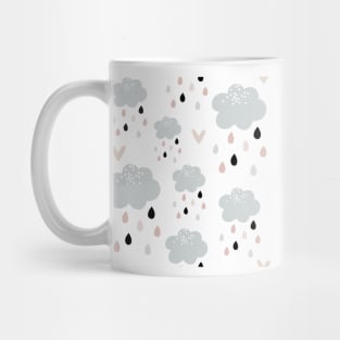 Scandi Rain Clouds - pink Mug